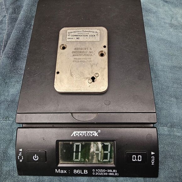 Sargent & Greenleaf Combo Safe Lock Backplate Group 1 No. 11171 - Type 1 - Picture 3 of 3